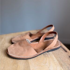 MIBO AVARCAS menorquinas classic tan leather slingback sandals made in Spain 9